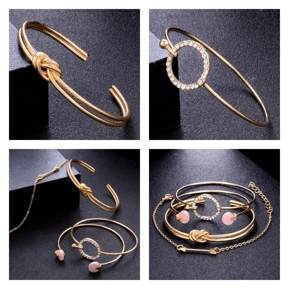 NEW!💙💎BUNDLE!!!💛4💗GOLDEN BRACELETS!💛💎💙PINK! - Picture 3 of 8